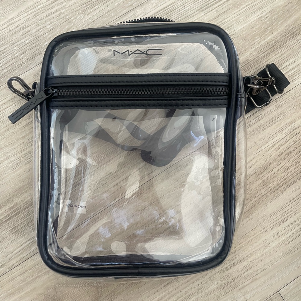 Mac Cosmetics Clear Make up bag with strap